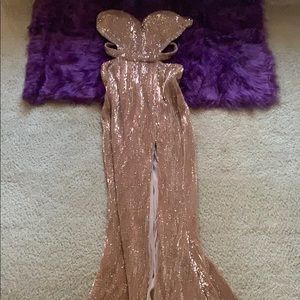 gold shimmery prom dress